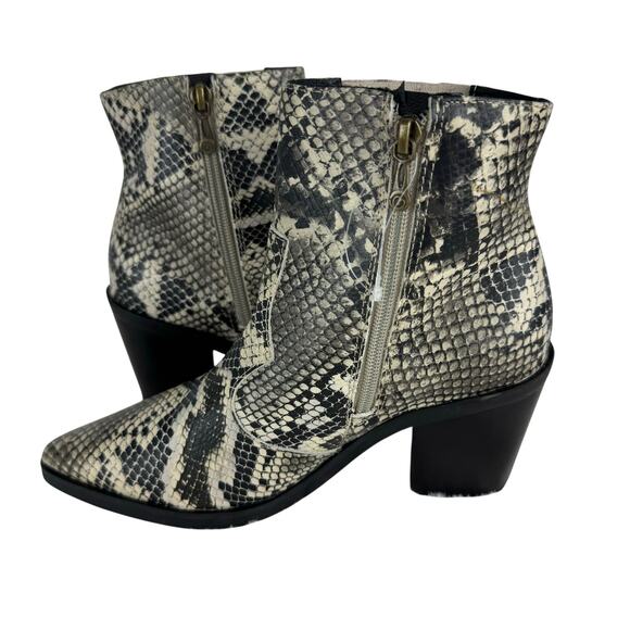 BLONDO QUE SNAKE PRINT‎ LEATHER WATERPROOF BOOTIES IN BLACK NWOB SIZE 6.5M - Picture 6 of 12
